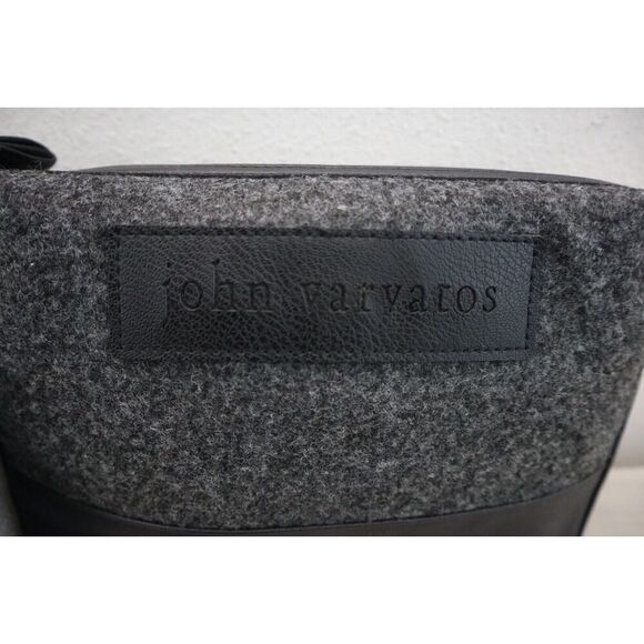 John Varvatos Men's Gray & Black Faux Leather Travel Toiletry Bag - Picture 4 of 6